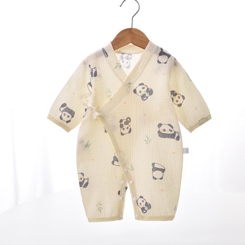 Newborn Summer Gauze Onesie with Belly Protector