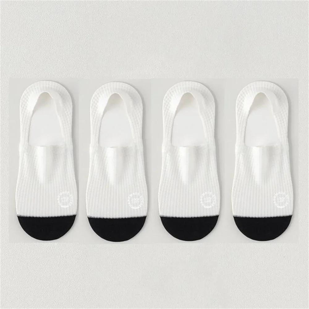 4 Pairs/Pack Waffle Ice Silk Men Boat Socks Summer Ultra Thin Breathable Invisible Socks Anti Slip Male Ankle Sox
