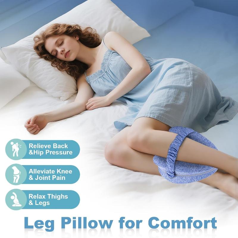 Knee Pillow For Side Sleepers - Smooth Spine Alignment Pillow Memory Foam Leg Pillows For Back Hip Pain Spine Aligning Sciatica Set