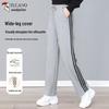 Women's Striped High-Waist Wide-Leg Sport Pants