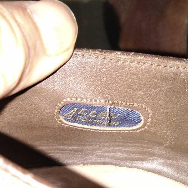 60s-70s Vintage/Allen Edmonds Turf-Skos/Pigskin/Boarhide U-Tip Leather Shoes/9.5C/26.5-27.0/Brown/(USED)