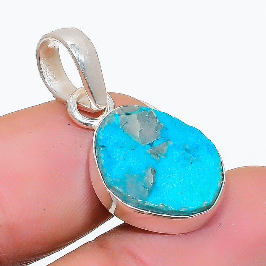 

Tibetan Turquoise Gemstone 925 Sterling Silver Jewelry Pendant 1.18 GK-5145