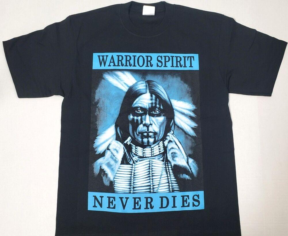 Warrior Spirit T-shirt Native Indian Urban Streetwear Men s Tee Black New Unisex T-Shirt XL