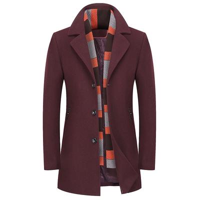 Cappotto di Lana da Uomo Autunno e Inverno Moda Versione Coreana del Cappotto di Lana da Uomo Sciarpa Per Tenere Lontano il Freddo