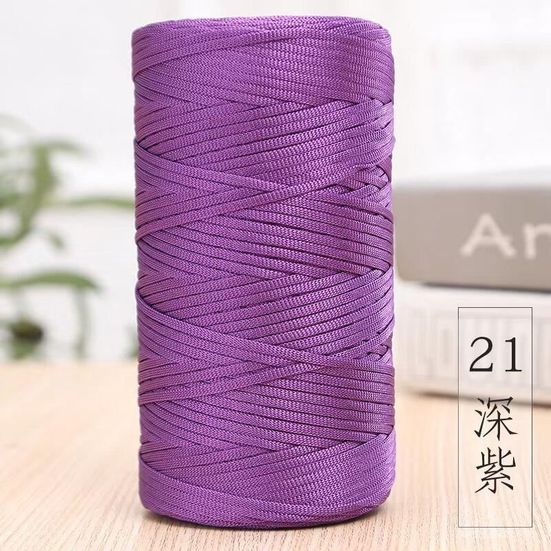 Mercerized Cotton And Linen Flat Belt Thread Light Body Ice Silk Thread Hand Crocheted Diy Hook Bag Hat Seat Cushion Hollow Thread