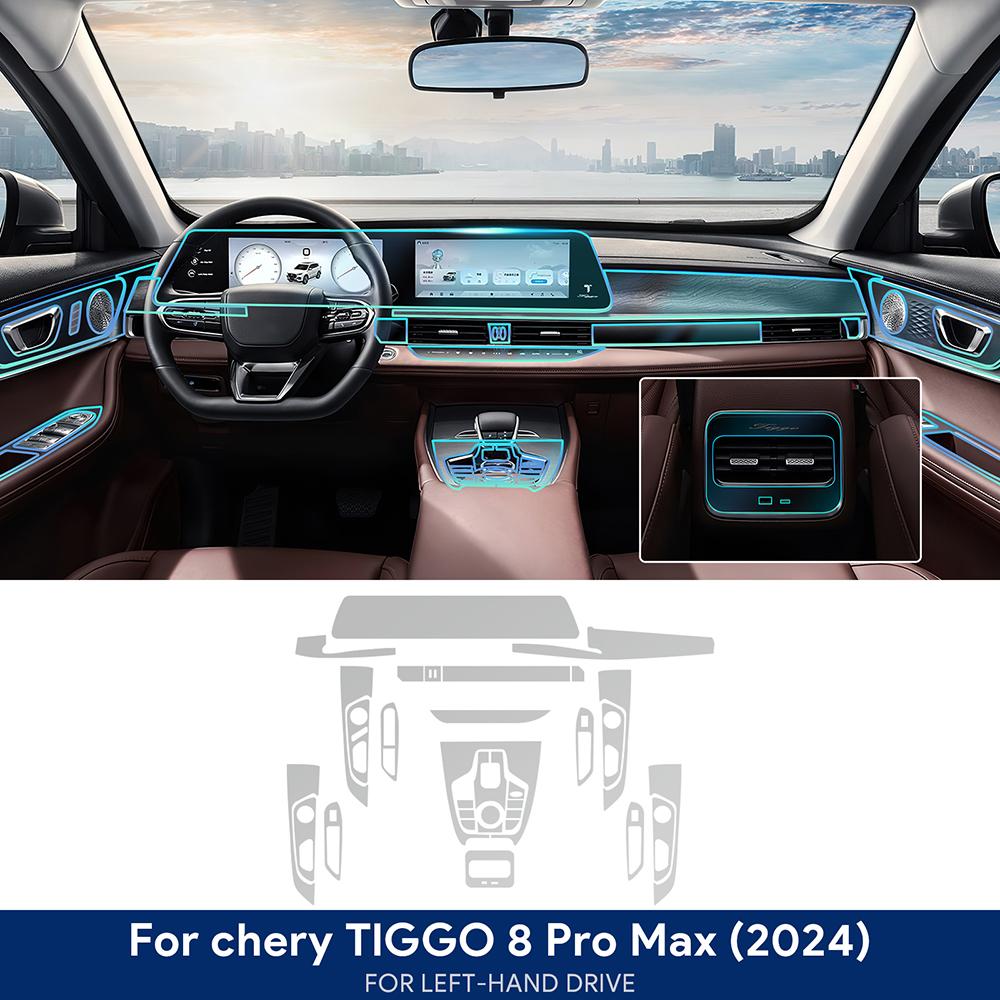 For Chery Tiggo 8 Pro -2024 Gearbox Panel Navigation Screen Anti-Scratch Sticker Automotive Interior TPU Protective Film