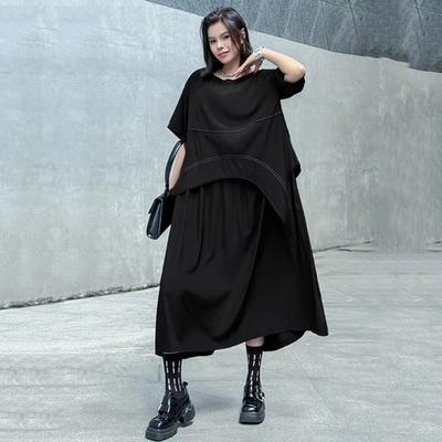 Patchwork Solid Color Loose Dress ZMY1379