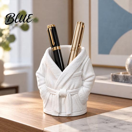 Cosmetic Tool Holder Bathroom Countertop Storage Box Makeup Brush with 3D Printed Hollow Accessory Container Bathrobe Design PLA Waterproof