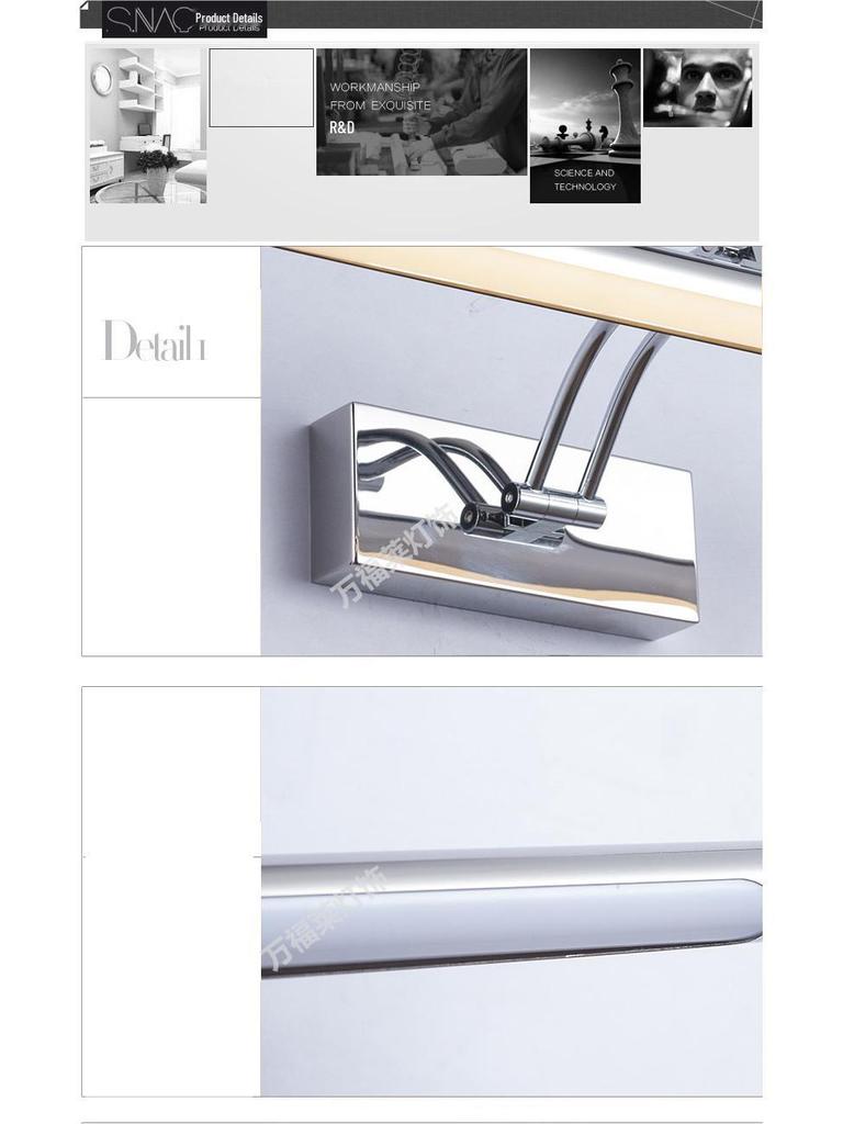 Minimalist LED Anti-fog Vanity Light for Bathroom & Makeup Mirror, Drill-free Installation