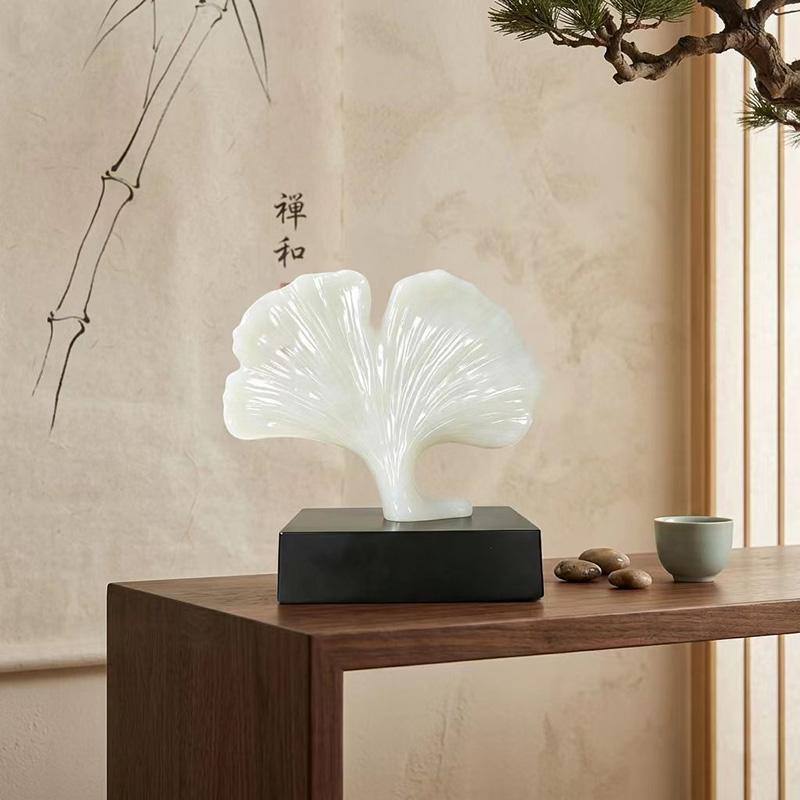Handmade Pop Art Resin Ginkgo Leaf Ornament Chinese Style Living Room & Hotel Decoration