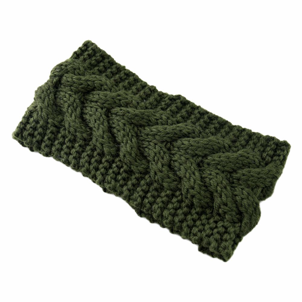 European American Handmade Elastic Yarn Women's Headband Autumn Winter Warm Hair Accessories Ear Protection Twist Knitted Design