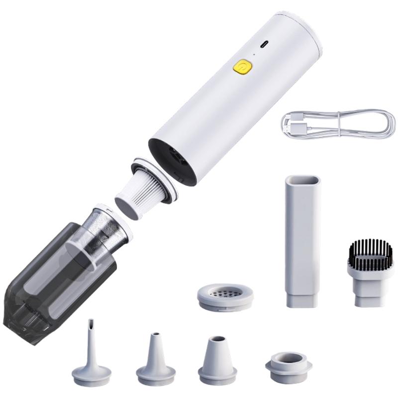 

Беспроводной Автопылесос с Несколькими Насадками, Быстрая Зарядка от USB, Легкое Хранение для Уборки Дома/Автомобиля белый