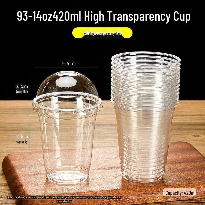 Transparent Mini Milk Tea Disposable Cup with Lid - Small Size for Cold Drinks