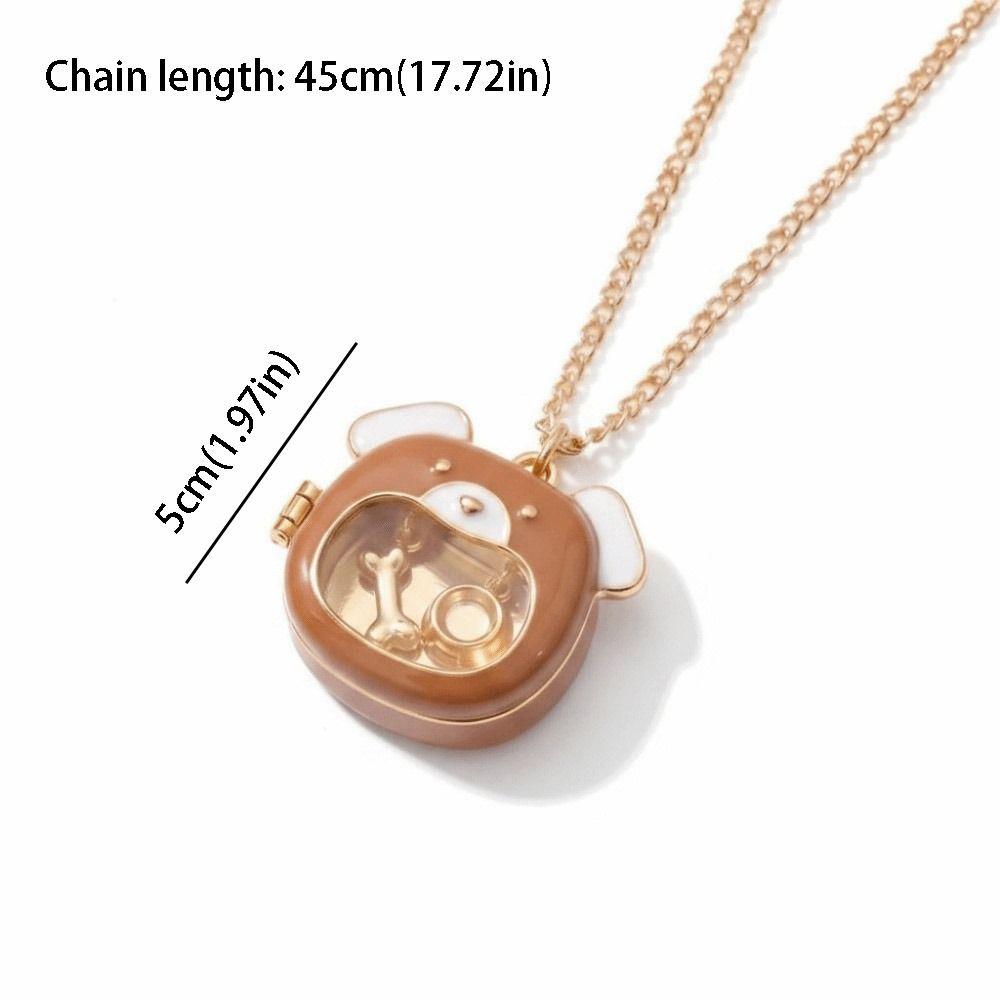 Animal Series Pattern Snap-on Necklace Dog Design DIY Jewelry DIY Glass Necklace Gift Giving