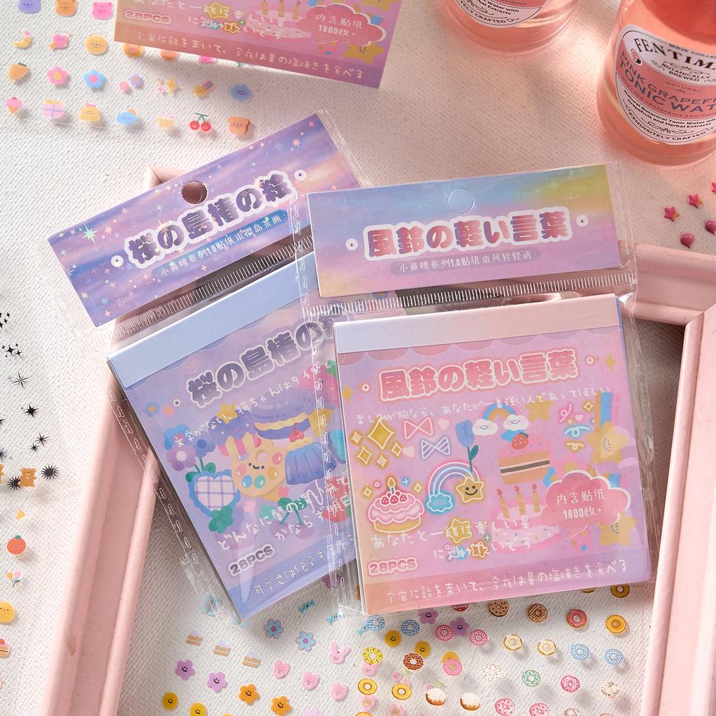 Kawaii Mini Cartoon Sticker Book Decor Diary Album Scrapbook Handmade Collage DIY Material Cute Children's Stickers