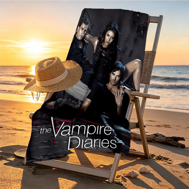 The Vampire Diaries Print Beach Towel Design, Soft, Lightweight. for Home Bathroom, Spa, Pool, Yoga, Surfing, Camping, Gift for Family, Friend