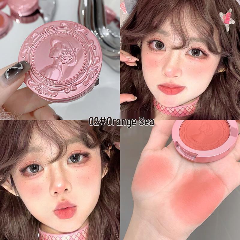 

Gegebear Matte Pink Blush - Natural, Embossed, Party-Ready Makeup for Students