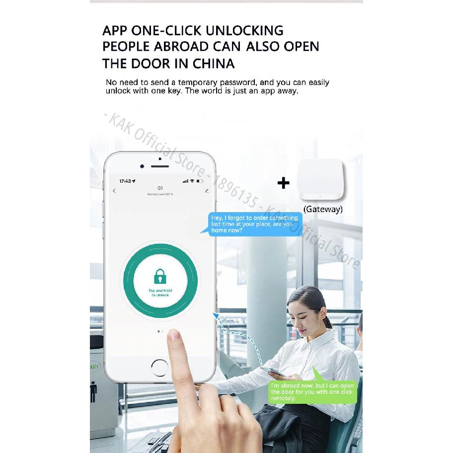 KAK Tuya APP Fingerprint Cylinder Smart Door Lock Electronic Digital Password Code Lock Keyless Remote Control Lock Hardware