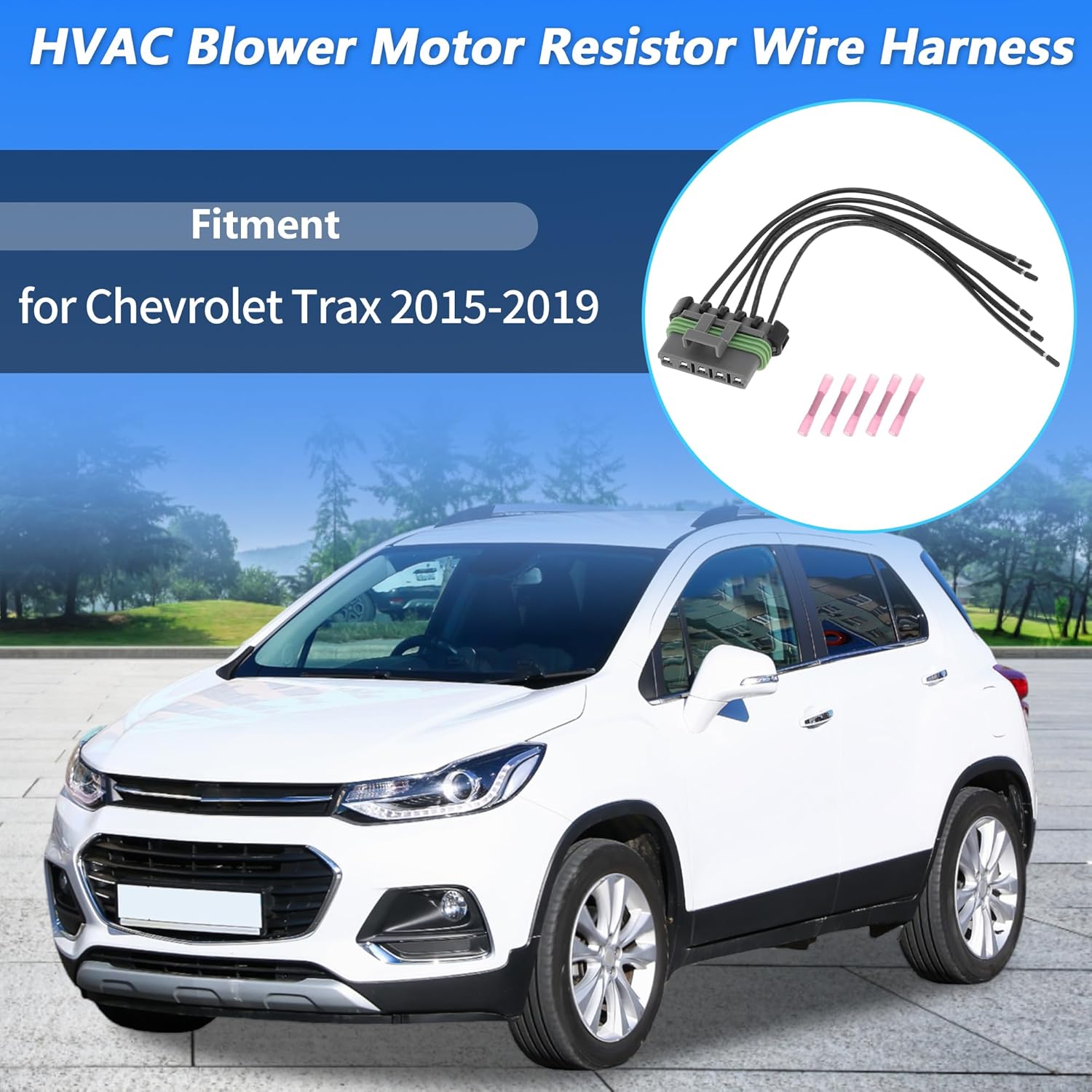 HVAC Blower Motor Resistor Wire Harness for Chevrolet Trax 2015-2019 Blower Motor Resistor Connector W/Teminals No.99595KW