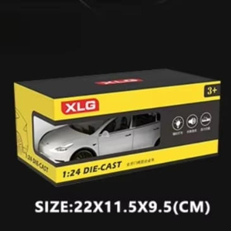 1:24 Alloy Tesla Sports Car Model Die-cast Metal Toy Car Convertible Toy with Charging Pile Boy Gift Collective Home Decoration Collection Ornaments
