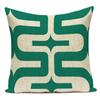 Polyester Green Geometric Stripe Wave Pillow Cover Decoratives Sofa Home Cushion Cover For Bedroom Living Room Decoration