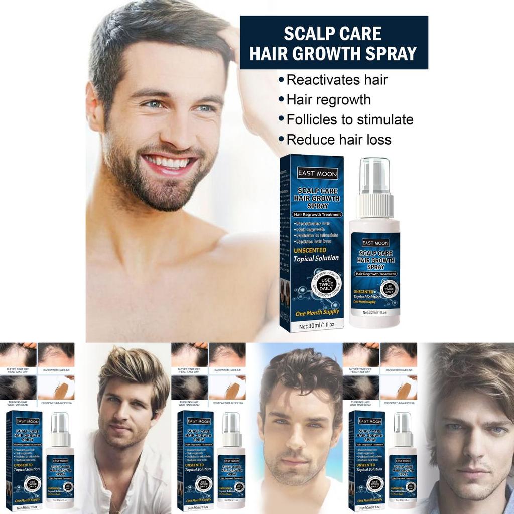 East Moon Men's Hair Growth Spray For Thicker Hairline And Prevents Hair Loss