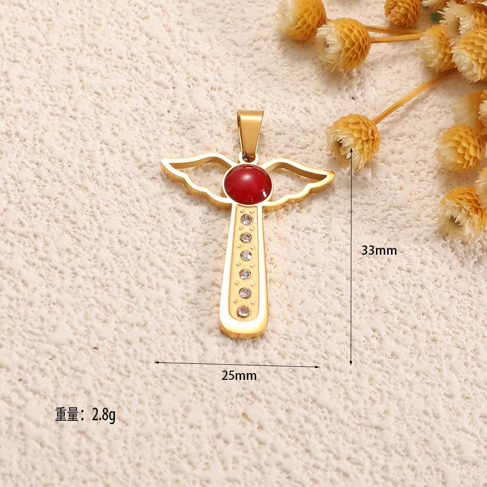 Europe and the United States hot-selling stainless steel cross collection pendant slightly inlaid zircon personality retro versatile