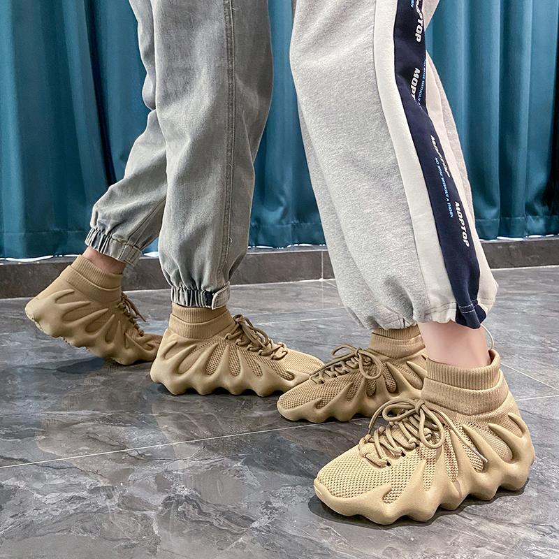 Sneakers new autumn and winter soft-soled cotton shoes velvet fly-woven large size one octopus