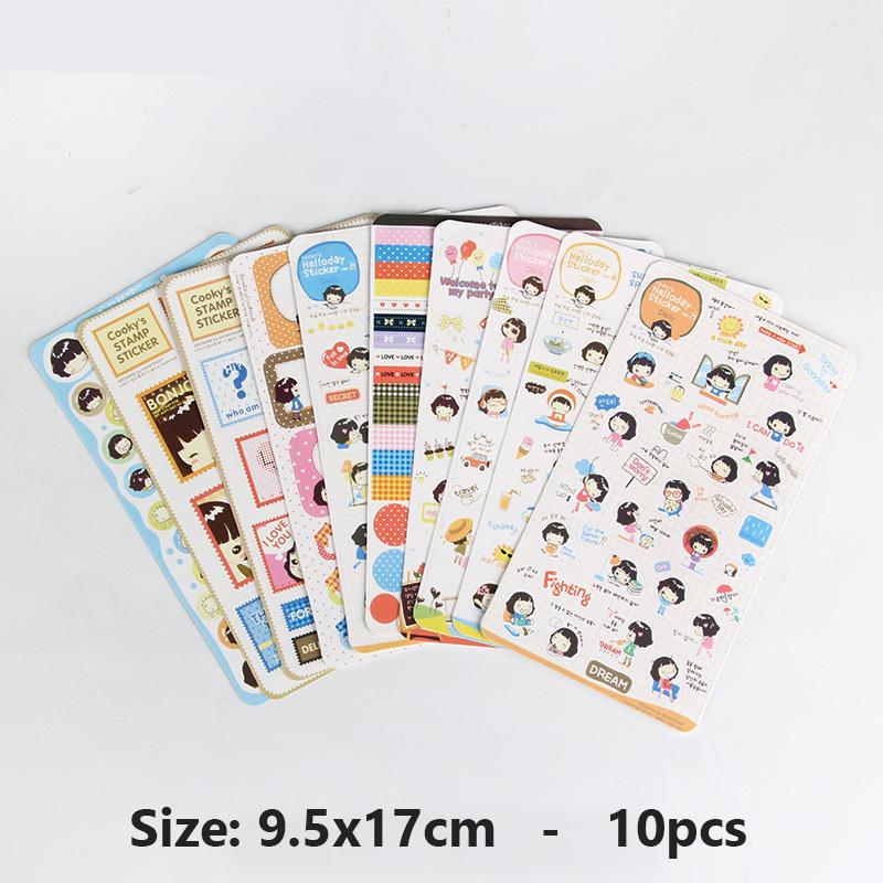 5pcs/6pcs Cute Cartoon Rabbit Animals Sticker PVC Diary Sticker Scrapbook Decoration Stationery Stickers for Cup Mobile Phone