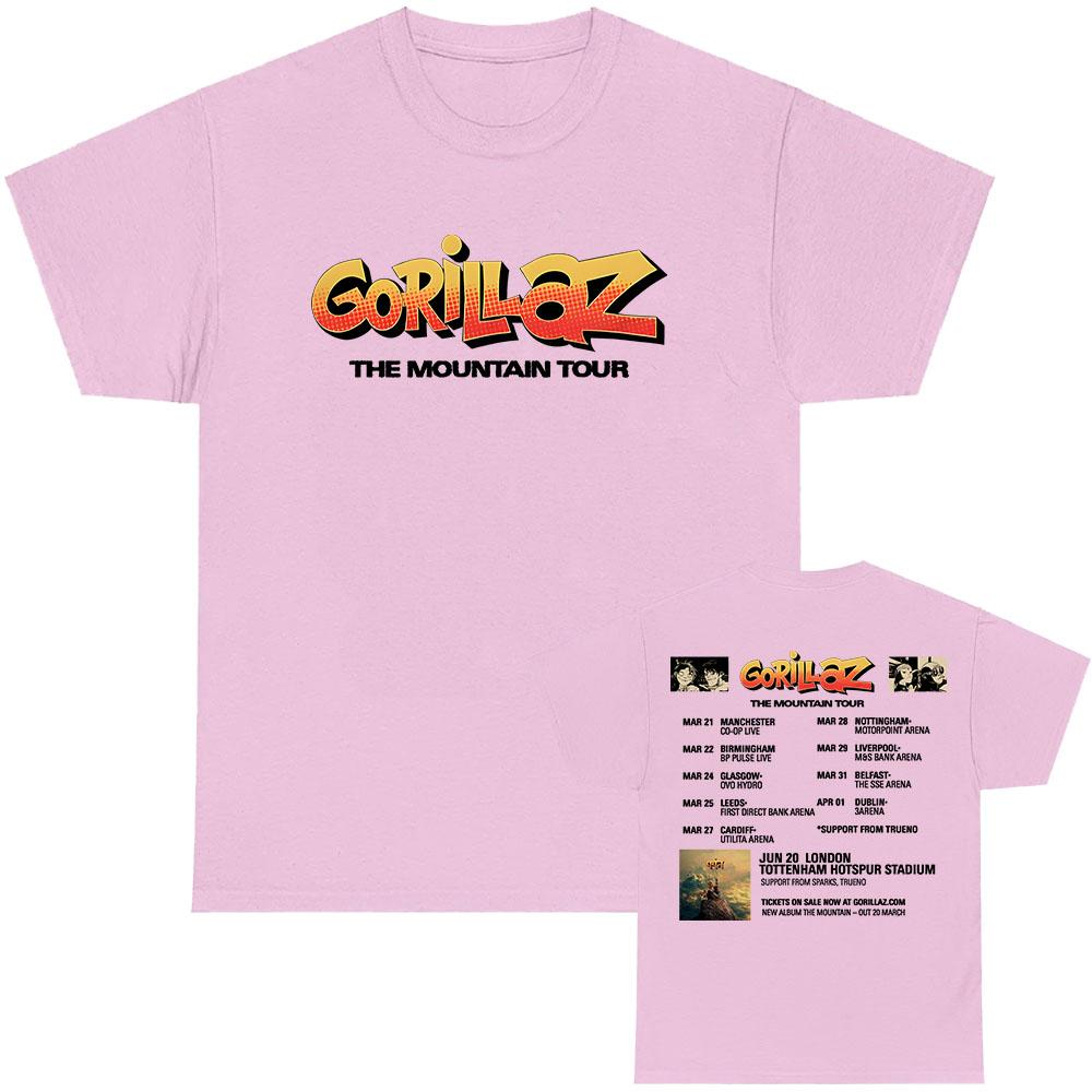 Gorillaz The Mountain Tour 2026 T-shirt Short Sleeve Loose Men/Women Tshirts Fashion Loose Unisex Streetwear Hip Hop Clothes