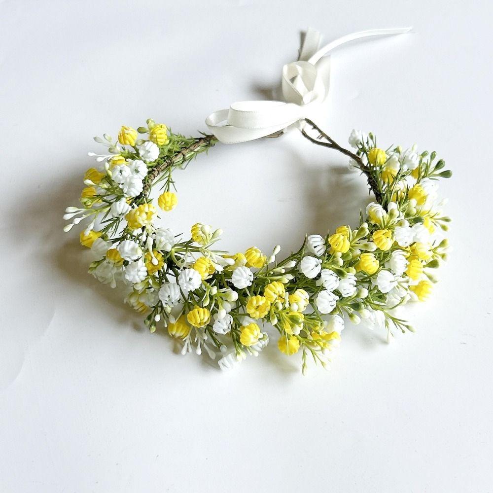 Boho Style Floral Headband Korean Style Wedding Headpiece Sweet Bridal Wreaths  Seaside Vacation