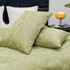 Luxury Glossy Jacquard Duvet Cover Set High-Quality Solid Satin Soft Quilt Cover Kits Four Seasons Home Accessories for Bedroom