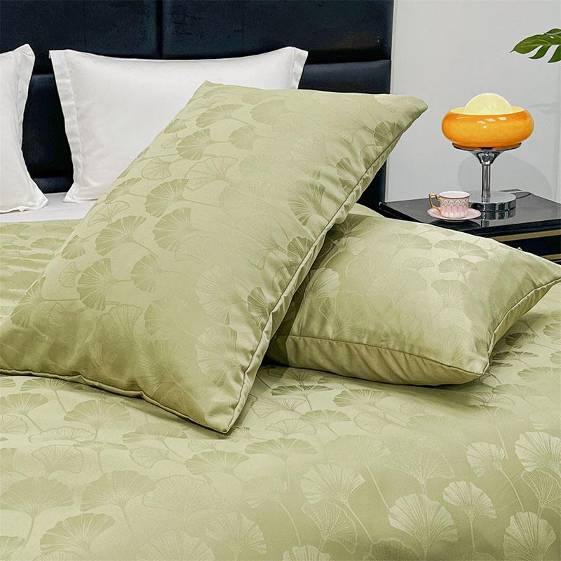 Luxury Glossy Jacquard Duvet Cover Set High-Quality Solid Satin Soft Quilt Cover Kits Four Seasons Home Accessories for Bedroom