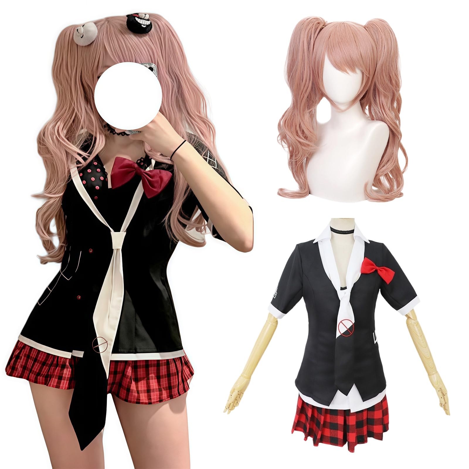 

[CR ROLECOS] Junko Enoshima Cosplay Costume, Junko Enoshima Cosplay Uniform Costume (Junko Enoshima, Size L)