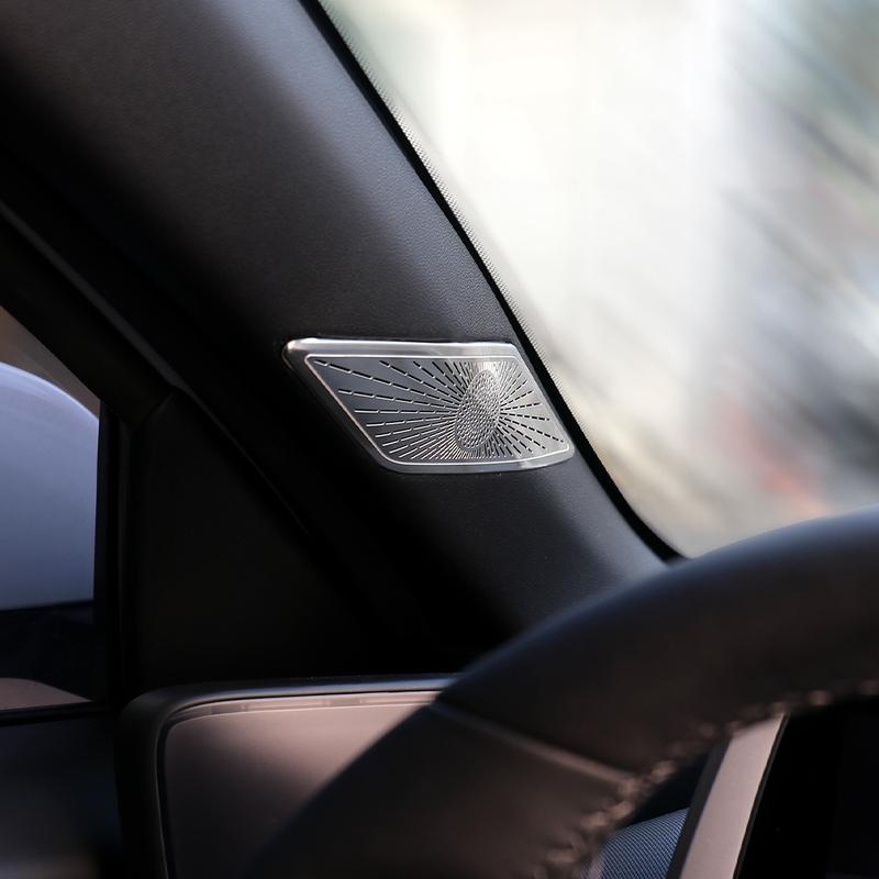 2*For Hyundai IONIQ 6 -2025 Stainless Steel A-Pillar Tweeter Speaker Cover Trim Interior Decorative Car Styling Accessories