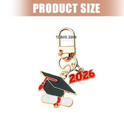 Minimalists Cap Diploma Keychain Sturdy Alloy Graduation Memorabilia Gift For 2026 Celebrations