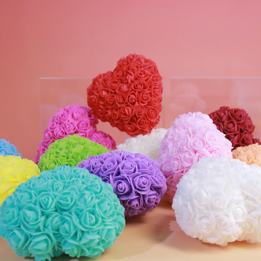 500 Pcs DIY Rose And Bear Flowers Artificial Rose Head Flower Arrangement Mini Artificial Foam Rose Heads Bulk Flower Heads