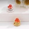 Sterling Silver 999 Heart-Shaped Sugar Dog Beads for DIY Jewelry and Handwoven Rope Accessories.