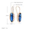 Kienl Nouvelle Couleur Or Rose Boucle d'Oreille Longue Pour Femmes Vintage Bleu Zircon Naturel Grosse Boucle d'Oreille Pendante Bijoux Quotidiens de Haute Qualité