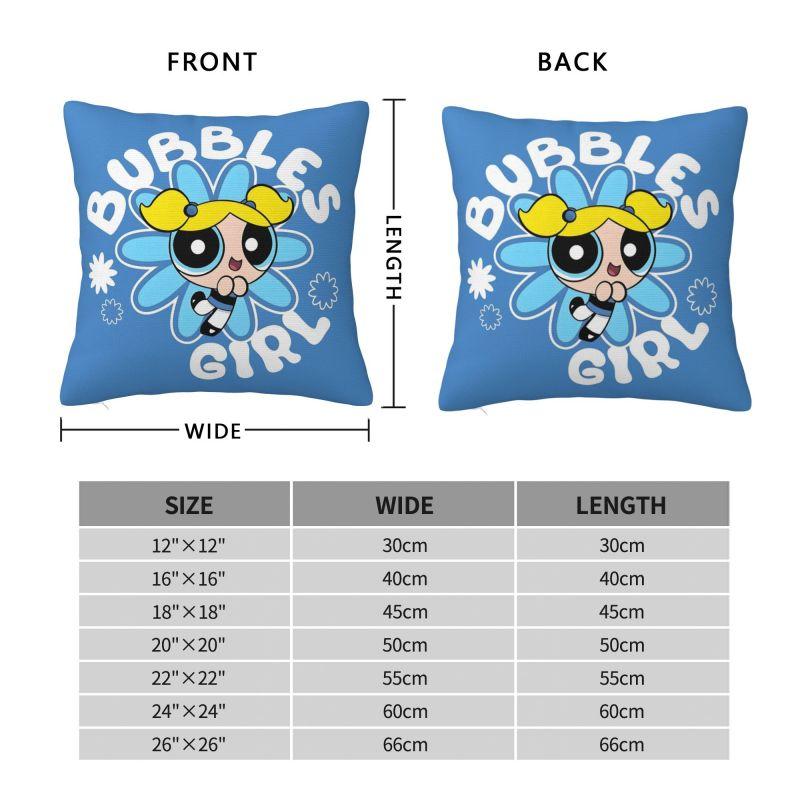 Custom Fashion The P-PowerPuffs Girls Cushion Covers 40x40cm Soft Cartoons Pillow Case for Car Square Pillowcase