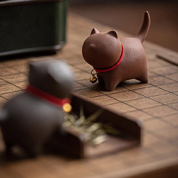 Handmade Cats Teas Pet Zisha Kung Fu Teas Set Accessories Teas Ornament Zisha Texture Suitable for Teas Enthusiasts Present