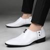 Fashion White Mens Casual Loafers Driving Moccasin Fashion Male Comfortable Business Formal Spring Leather Men Lazy Metal Dress Shoes