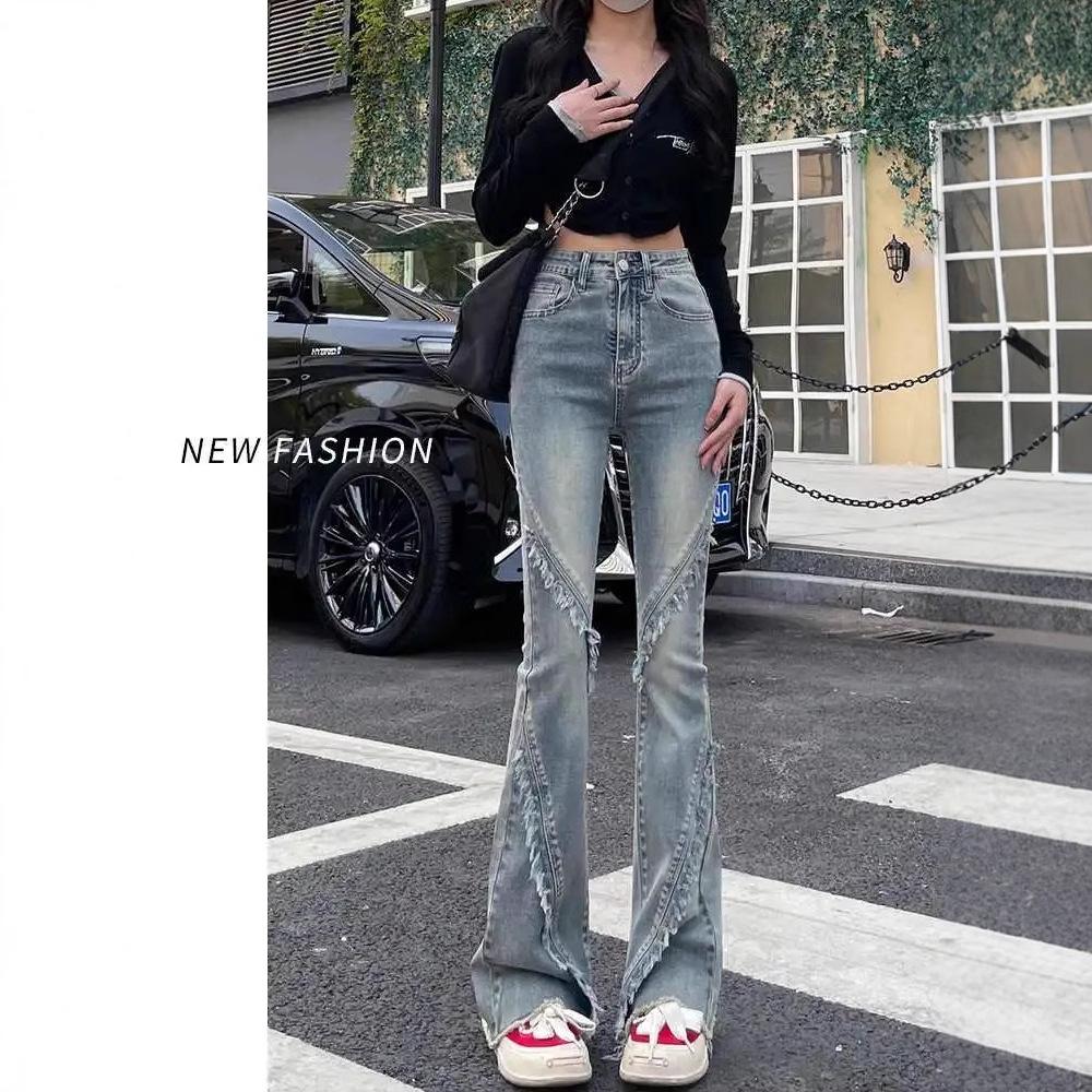 

Petite Women s Slit Micro Flare Jeans - Spring 2025 Niche Design Small