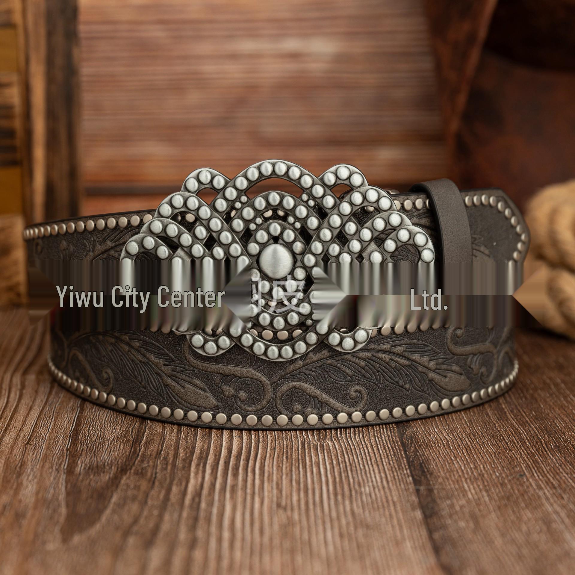 Retro Spot Woven PU Leather Belt with Rope Knot Buckle 120cm