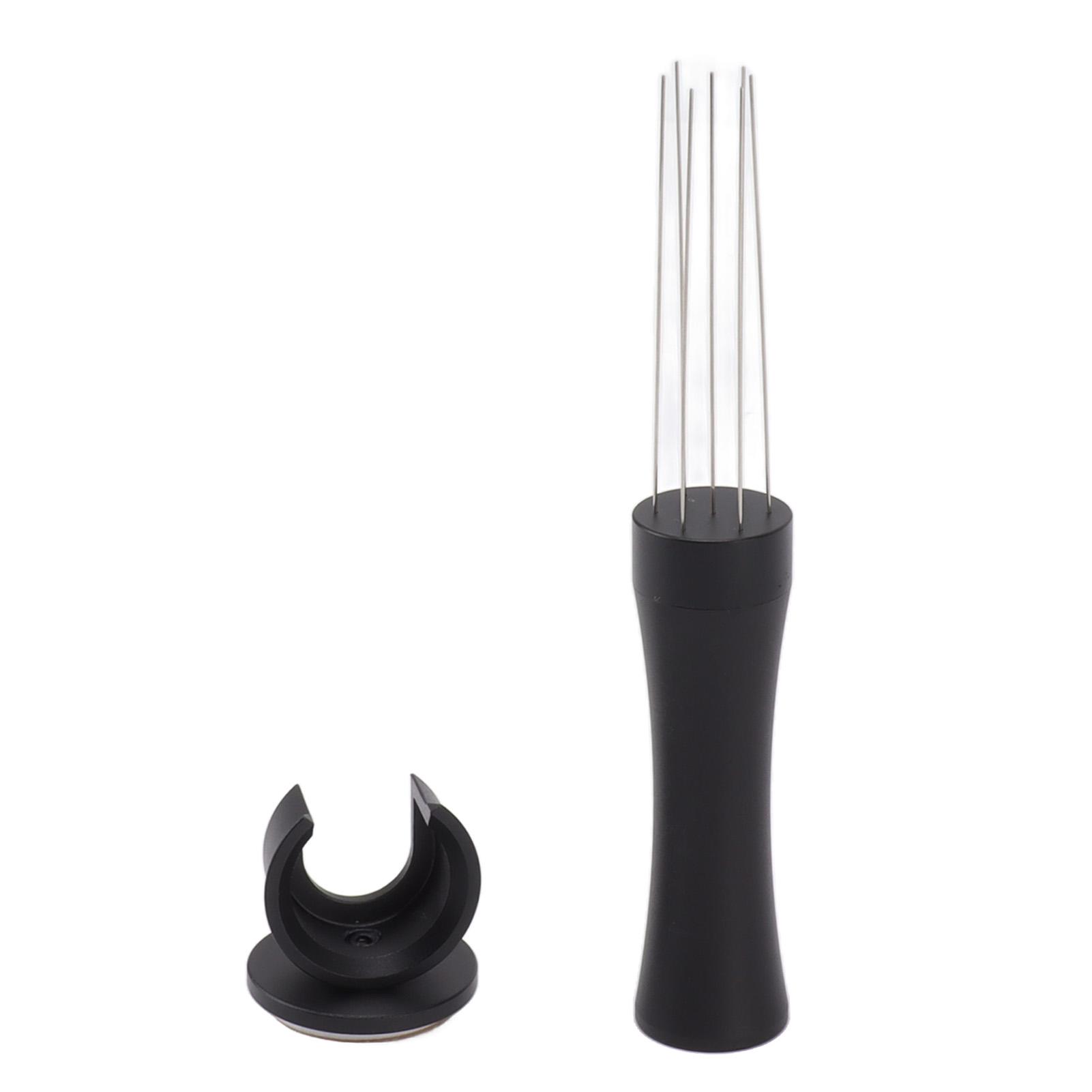

Coffee Stirring Tamper Aluminum Alloy Wall Mounted Storage Needle Type Coffee Distribution Tool for Home Black