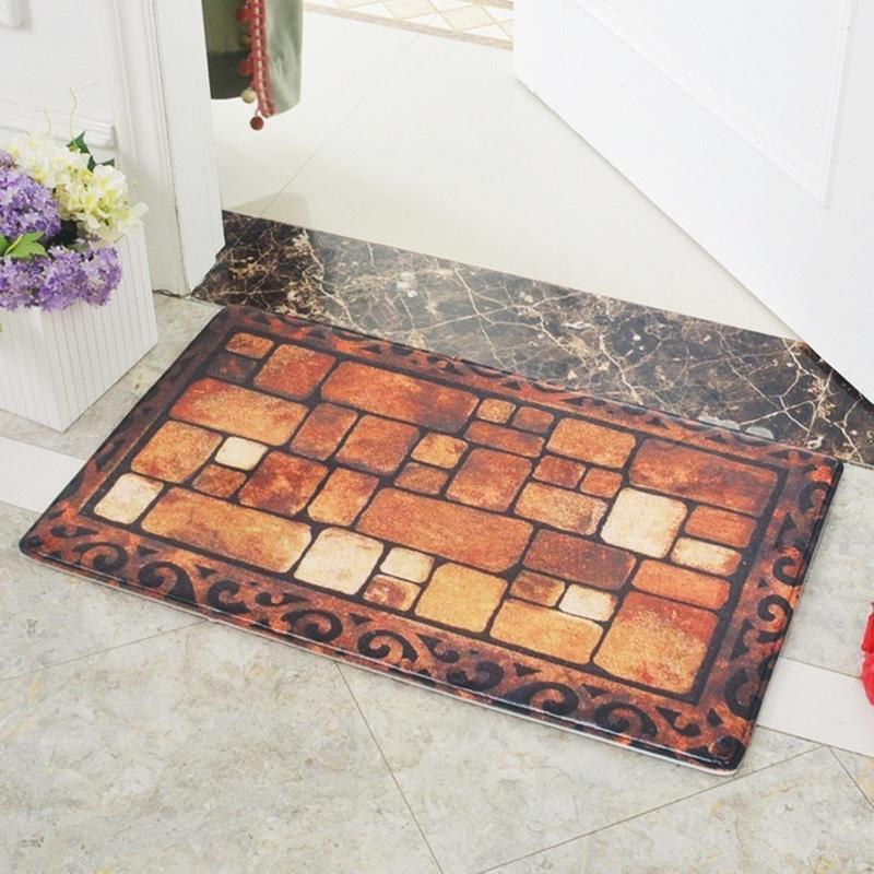 Cheap 3D Stone Printed Floor Mats 40x60cm AntiSlip Soft Door Mat