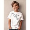 Boys Casual Trendy Paper Airplane Graphic T Shirt