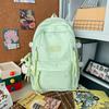 Schoolbag Student School Bag Female Junior High School Student Embroidery Sweet Solid Color Large Capacity High School Casual Backpack Elementary
