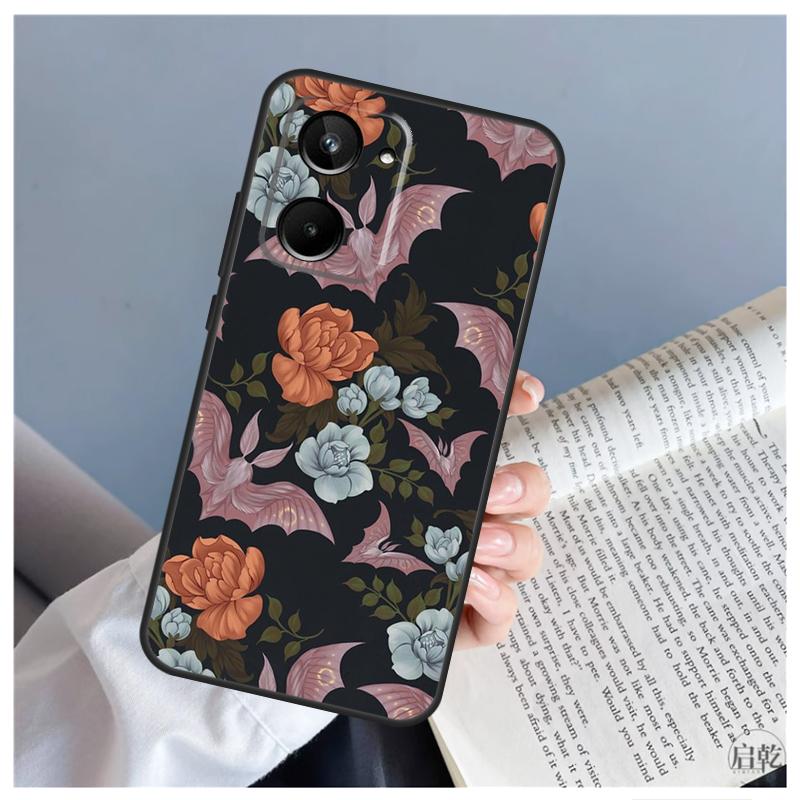 

Goth Vampire Bat Gothic Case For Realme C51 C55 C53 C35 C33 C30 C67 C21Y C25s C15 9 10 11 12 Pro Plus GT Neo 5 Cover Realme C33