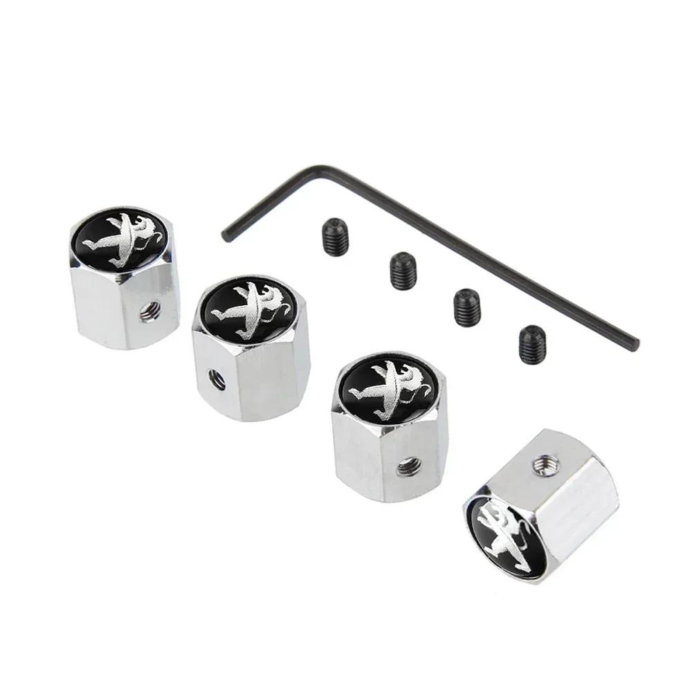 Anti-theft Car Wheel Tire Stem Valve Caps for Peugeot 407 206 107 307 308 406 408 208 301 3008 2008 208XS 208GTi Exterior